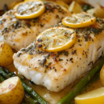 Baked Lemon Herb Cod with Asparagus and Potatoes so delicious