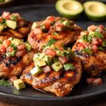 Spicy Honey Lime Chicken Thighs with Avocado Salsa